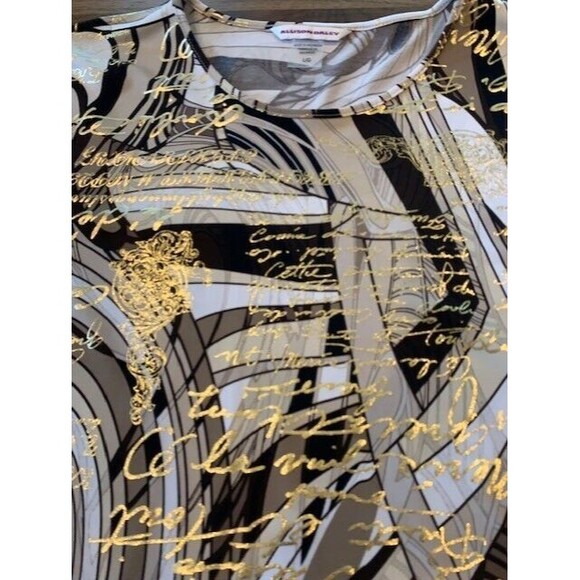 Allison Dailey Sz Large Top 3/4 Sleeve Glitzy Travel Cruise Coastal - Picture 5 of 16